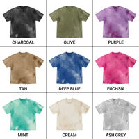 T-shirt Homme Oversize en Coton 280g, Style Vintage Délavé, Motif Personnalisé, Streetwear, Lavage Acide, Vierge pour Impression, Fabrication Usine