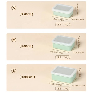 Contenedor de comida de silicona reutilizable sin BPA seguro para microondas al por mayor contenedor de comida duradero caja Bento de silicona a prueba de fugas - Product Image 6