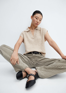 Chaleco suéter tejido suave <span class=keywords><strong>Jersey</strong></span> <span class=keywords><strong>cuello</strong></span> polo mezcla <span class=keywords><strong>lana</strong></span> Cachemira otoño-invierno nuevo personalizado - Product Image 2