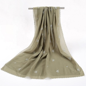 Zifeng OEM Bufandas Mujer De <span class=keywords><strong>Senten</strong></span> Neue Mode Schlichte Bestickte Chiffon-Hijabs - Product Image 6