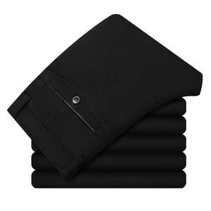 กางเกงขายาวลำลองผู้ชาย<span class=keywords><strong>สี</strong></span>พื้นเนื้อหนา ทรงห<span class=keywords><strong>ล</strong></span>วมขาตรง ทรงเข้ารูป สไตล์ชุดสูท กางเกงเดรส - Product Image 5