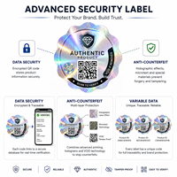 Étiquette autocollante holographique de sécurité avec code QR personnalisé de haute qualité, impression personnalisée, design gratuit