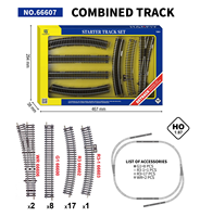 Set Rel Kereta Api Model Skala HO 1:87 Sistem Setrack Logam, Paket Ekspansi Tata Letak Pemula HO Gauge, Rel Lengkung Turnout