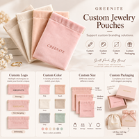 Pochette à bijoux portable de luxe en Greenite personnalisée, sac en coton et lin à cordon pour bagues, boucles d'oreilles, colliers, bracelets, cadeau