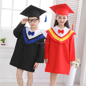 Robe polaire pour enfant, robe de remise de diplôme sur mesure, uniforme avec chapeau pour l'école, tendance 100% coton popeline, rayonne, unisexe - Product Image 2
