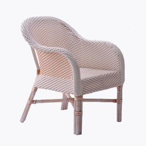 Modern Outdoor Synthetic Rattan Armchair Handwoven PE Wicker Dining Bistro Cafe Terrace Chair For Garden Restaurant Furniture - Product Image 1