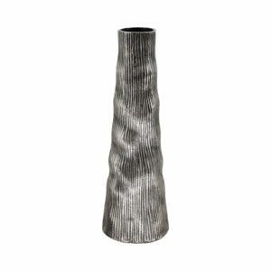 Vaso Alto in Metallo Texturizzato, Arredamento Moderno per Soggiorno, Camera da Letto e Casa - Product Image 5