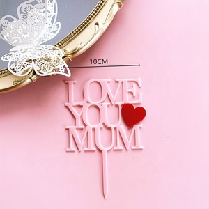 Acrylic <strong>Best</strong> MOM Birthday Party Cake Topper Golden Thanksgiving Mothers Day Love <strong>Mum</strong> Holiday Cake Decoration - Product Image 2