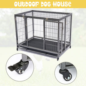 กรงสุนัขพับได้ทำจากโลหะขนาดใหญ่สำหรับใช้ในบ้านกรงสุนัขนอกบ้านกรงสัตว์เลี้ยง - Product Image 6