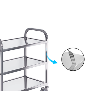 산동 공장 직영 201 스테인리스 스틸 헤비 듀티 이동식 바퀴 달린 레스토랑 스테인리스 스틸 다이닝 카트 트롤리 - Product Image 3