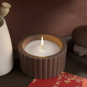 DIY çizgili mumluk epoksi silikon kalıp için çimento mum kavanoz saklama kutusu beton silikon kalıp - Product Image 4