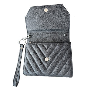 Portefeuille A6 en cuir PU matelassé noir avec 6 anneaux, dragonne, emplacements pour cartes et poche zippée pour l'organisation budgétaire et l'usage quotidien - Product Image 3