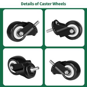 2-Zoll-Hochleistungs-PU-Lenkräder 8 T8 5/16 \ "-18x1 Schrauben durchmesser Industrie rollen muttern Einsatz satz 4 für Möbel ersatz - Product Image 3
