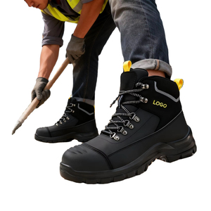 Chaussures de sécurité pour hommes à embout d'acier, anti-perforation, anti-choc, antidérapantes, antistatiques, respirantes, avec tige en microfibre et coque en cuir, directement de l'usine - Product Image 1