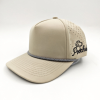 Nuevo Diseño, Gorras de Béisbol Unisex con Logotipo Metálico Bordado en 3D, Corte Láser Perforado, Ajustables, Impermeables, de 6 Paneles, Dobby Argyle