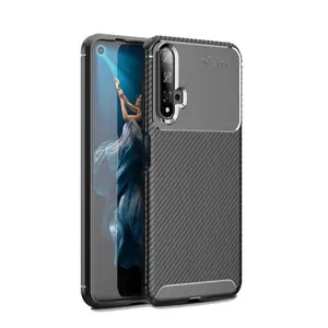 Coque de protection antichoc souple, étui en Fiber de carbone TPU, Flexible et légère pour Huawei Nova 5T