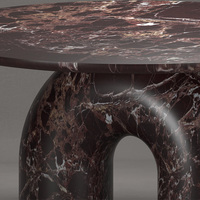 Kumusi Table de salle à manger en marbre Verde Alpi de luxe moderne pour 6 8 10 places Table de salle à manger ronde contemporaine