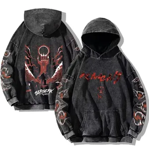 Mens <strong>Berserk</strong> Hoodies Heart Pattern 3D Printed Vintage Washed <strong>Hoodie</strong> Hip Hop Streetwear Cotton Sweatshirts Harajuku Casual Hooded - Product Image 3