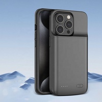 Étui de batterie externe en TPU souple OEM pour téléphone 15 Pro Max, batterie externe portable de secours 6000 mAh, chargeur de batterie