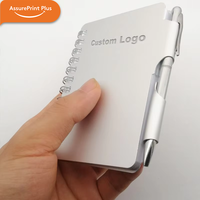Mini Cuaderno de Notas Portátil con Tapa de Aleación de Aluminio y Encuadernación de Doble Espiral para Senderismo y Escalada