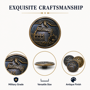Bouton d'uniforme en métal plaqué or, style Essayons, emblème Aigle et Château du Corps des Ingénieurs, pour Cosplay et Collection - Product Image 1