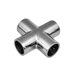 Stainless Steel 316 Four Way Cross Joint Connector Marine Hardware Mirror Polished For <b>Yacht</b> And Boat Use - Product Image 1