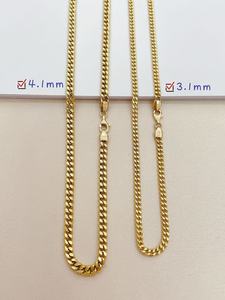 Chaîne cubaine en or massif 18 carats (Au750) – Véritable chaîne <span class=keywords><strong>gourmette</strong></span> en or – 1,7/2,1/3,1/4,2 mm – Longueur personnalisable pour hommes et femmes – Vente en gros - Product Image 5