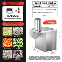 Mond.uk 150kg/uur Commerciële Elektrische Groentesnijder Zware uitvoering SUS304 RVS Aardappel Ui Snijder/Dicer voor Restaurant