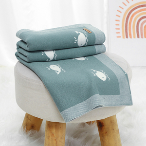 Mimixiong envío rápido lindo delfín patrón manta de punto infantil bebé suave Swaddle enfermería ganchillo tejido manta de bebé - Product Image 6
