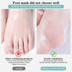 Masque Chaussettes Exfoliantes et Hydratantes pour les Pieds Marque Privée, Soin Pédicure Spa au Collagène et Lait <span class=keywords><strong>de</strong></span> Chèvre, Élimination des Callosités, Vente en Gros OEM ODM - Product Image 2