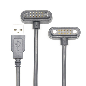 Connecteur de charge magnétique USB-A vers terminal Pogo Pin <span class=keywords><strong>10</strong></span> broches, câble magnétique Pogo Pin, prix usine - Product Image 4