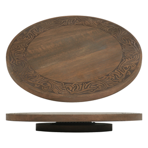 Customization Factory Handmade Custom Mesmeric Wooden Lazy Susan <strong>Rotating</strong> Wooden <strong>Tray</strong> - Product Image 5