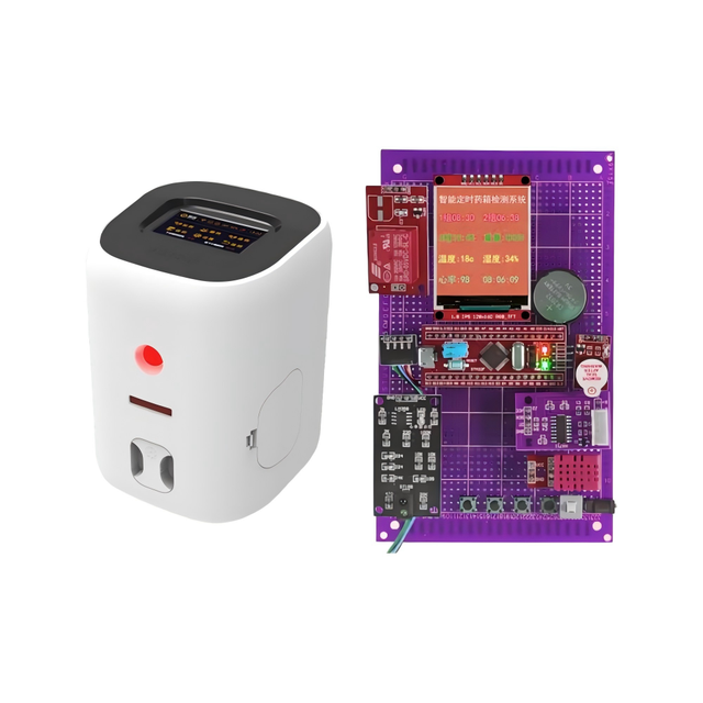 Evoflint ODM Smart Medicine Box ESP32 PCBA Design PCB Layout AI Pill Reminder APP Voice Alert LED Compartment Dispense Scheduler