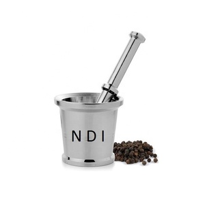 Hot Sale Mortar Pestle Nickle Plated Finishing Aluminium Standard Quality <b>Spices</b> Crushed For Kitchenware Usage Mortar Pestle <b>Set</b> - Product Image 4