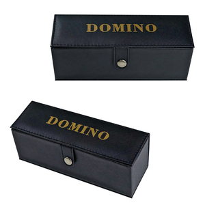 Jeux de table <span class=keywords><strong>Domino</strong></span> personnalisés, 100% acrylique. Étui en cuir PU de type <span class=keywords><strong>livre</strong></span>, logo exclusif personnalisé, jeu de dominos de 28 pièces - Product Image 5