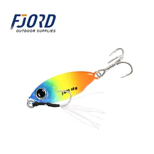 FJORD Atacado 10g 15g Micro Jigging Isca Lento Queda Jig Metal Isca De Pesca Para Água Doce