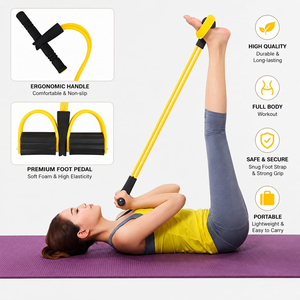 Banda de Resistencia de Alta Calidad con 4 Tubos para Ejercicios de Abdomen y Piernas, Pedal de Yoga, Reductor de Pedales, Cuerda de Tracción - Product Image 2