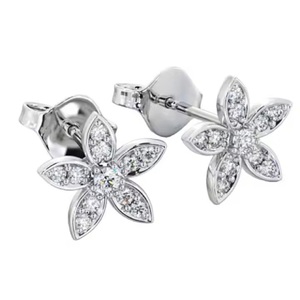 Pendientes de Botón Estilo Hip Hop con Diamantes Redondos y Moissanita en Corte Baguette para Regalo para Mujer - Product Image 3