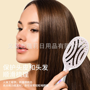 Peigne tout-en-un Yunli, grande tête, massage du cuir chevelu, coiffage, volumisant, usage domestique, matériau PP - Product Image 3