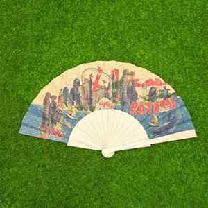 Abanico Plegable de Madera de 23 cm Personalizado para Promoción en el Mercado de la UE, con Tela y Técnica de Pintura en Algodón, Venta al Por Mayor - Product Image 5