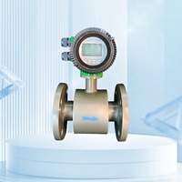 Débitmètre électromagnétique industriel avec écran LCD, alimentation 24VDC, transmetteur de débit magnétique pour liquides conducteurs