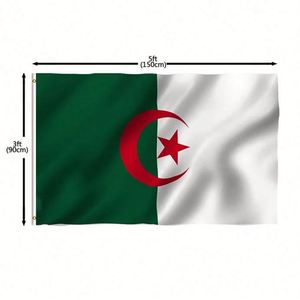ธงชาติแอลจีเรีย ขนาด 3x5 ฟุต ผลิตจากโพลีเอสเตอร์ 100D เย็บสองชั้น สำหรับใช้งานกลางแจ้ง - Product Image 5