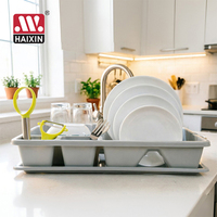 Égouttoir à vaisselle Haixing en plastique, essentiel pour l'organisation et le rangement, avec porte-couverts et plateau pour comptoir de cuisine et maison