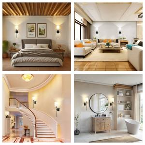 Apliques de pared modernos que funcionan con batería, pantalla de tela, lámpara de pared inalámbrica recargable para dormitorio, sala de estar, Hotel - Product Image 4