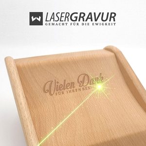 Wooden <b>Storage</b> <b>Tray</b> Beech 19x15.5x2.5cm Laser Engraved For Desk Sundries - Product Image 2