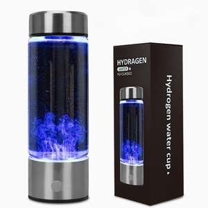 Logo personnalisé 420ml 550ML usage domestique Portable Rechargeable verre alcalin riche en hydrogène riche en hydrogène générateur d'eau tasse bouteille