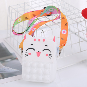 Popolare <span class=keywords><strong>Portamonete</strong></span> Antistress in Silicone a Forma di Gatto, Mini Portachiavi per Bambini, Impermeabile e Leggero, Colore Personalizzabile - Product Image 6