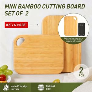 Mini Tabla de Cortar de Bambú con Orificio para Colgar, Doble Cara, Ecológica, Utensilios de Cocina para Frutas - Product Image 4