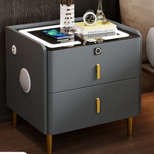 <span class=keywords><strong>Table</strong></span> de chevet intelligente nordique avec chargeur sans fil et lumière LED pour chambre à coucher de style <span class=keywords><strong>scandinave</strong></span> - Product Image 2