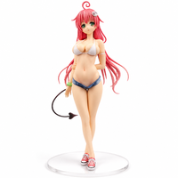 Figurine PVC Fille Anime avec Impression par Tamponnage, Yeux Détaillés, Deux Tresses Roses, Pose en Maillot de Bain, Modèle de Collection Garage Kit, Statue